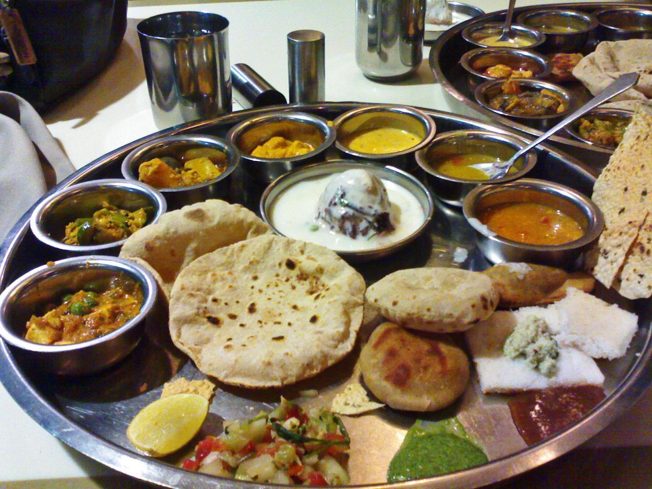 Stock Pictures: Indian Thali - typical Indian vegetarian meal